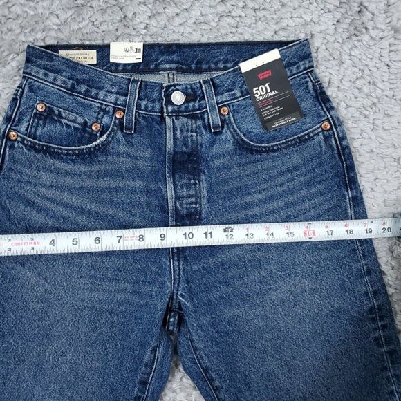 Levi's Premium 501 Original Dark Wash Blue Ripped Distressed Size 27x30 Revolve - Picture 11 of 12